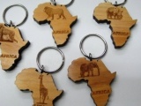 0 Africa Shape Engraved Keyholder